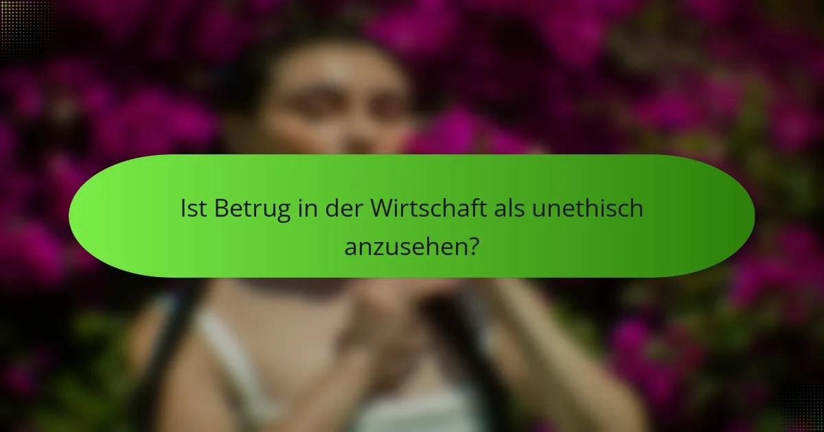 Ist Betrug in der Wirtschaft als unethisch anzusehen?
