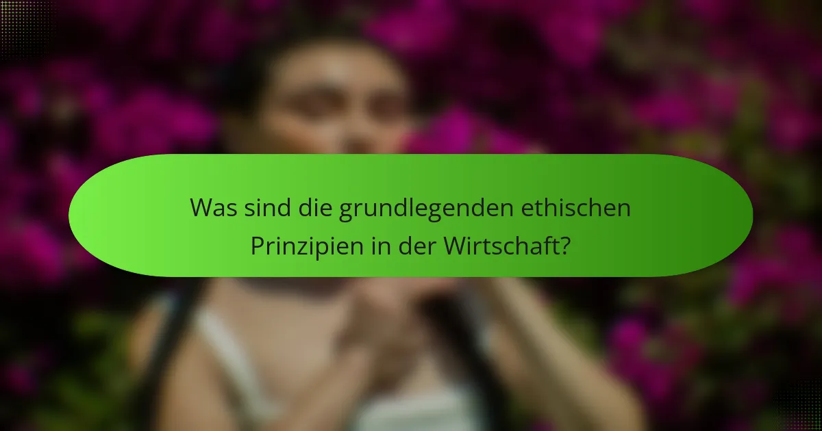 Was sind die grundlegenden ethischen Prinzipien in der Wirtschaft?