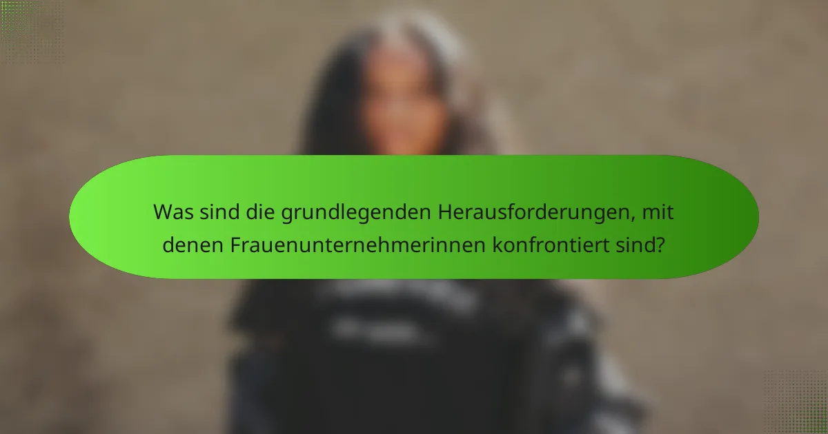 Was sind die grundlegenden Herausforderungen, mit denen Frauenunternehmerinnen konfrontiert sind?