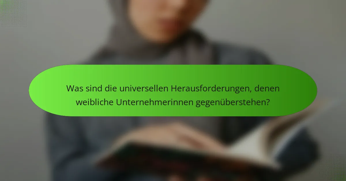 Was sind die universellen Herausforderungen, denen weibliche Unternehmerinnen gegenüberstehen?