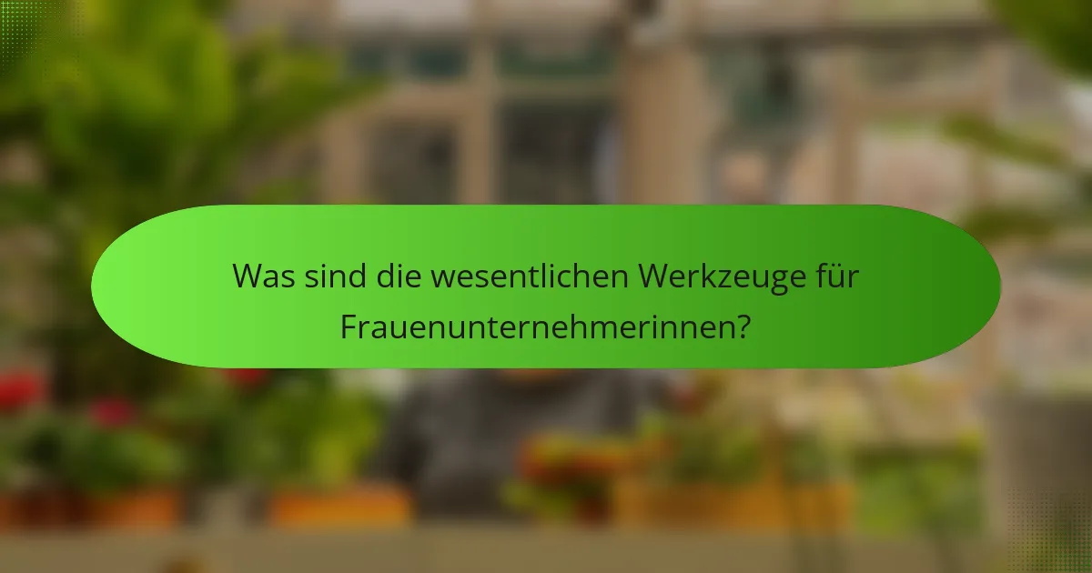 Was sind die wesentlichen Werkzeuge für Frauenunternehmerinnen?