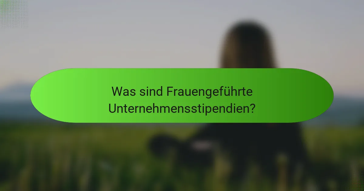 Was sind Frauengeführte Unternehmensstipendien?