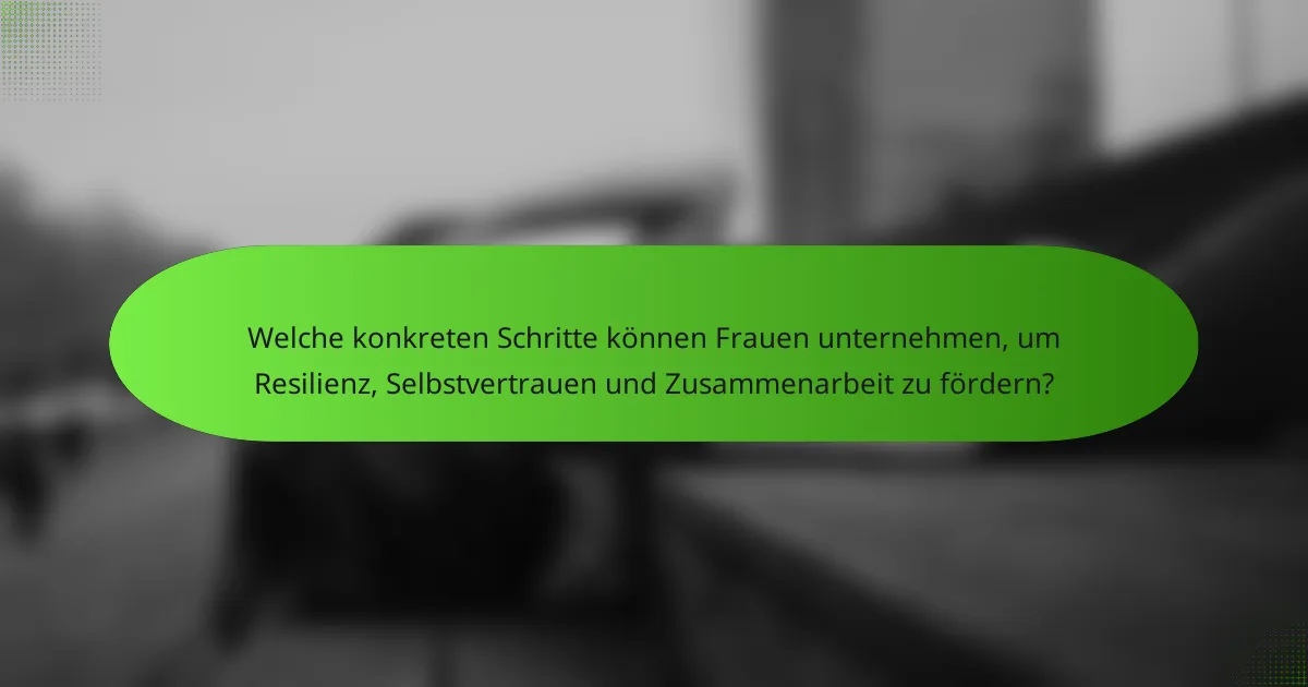 Welche konkreten Schritte können Frauen unternehmen, um Resilienz, Selbstvertrauen und Zusammenarbeit zu fördern?