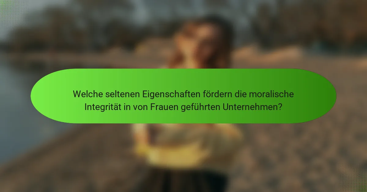 Welche seltenen Eigenschaften fördern die moralische Integrität in von Frauen geführten Unternehmen?