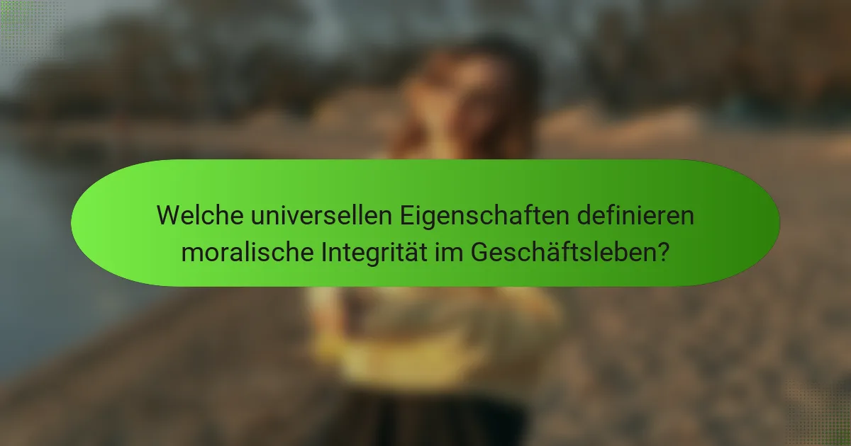 Welche universellen Eigenschaften definieren moralische Integrität im Geschäftsleben?