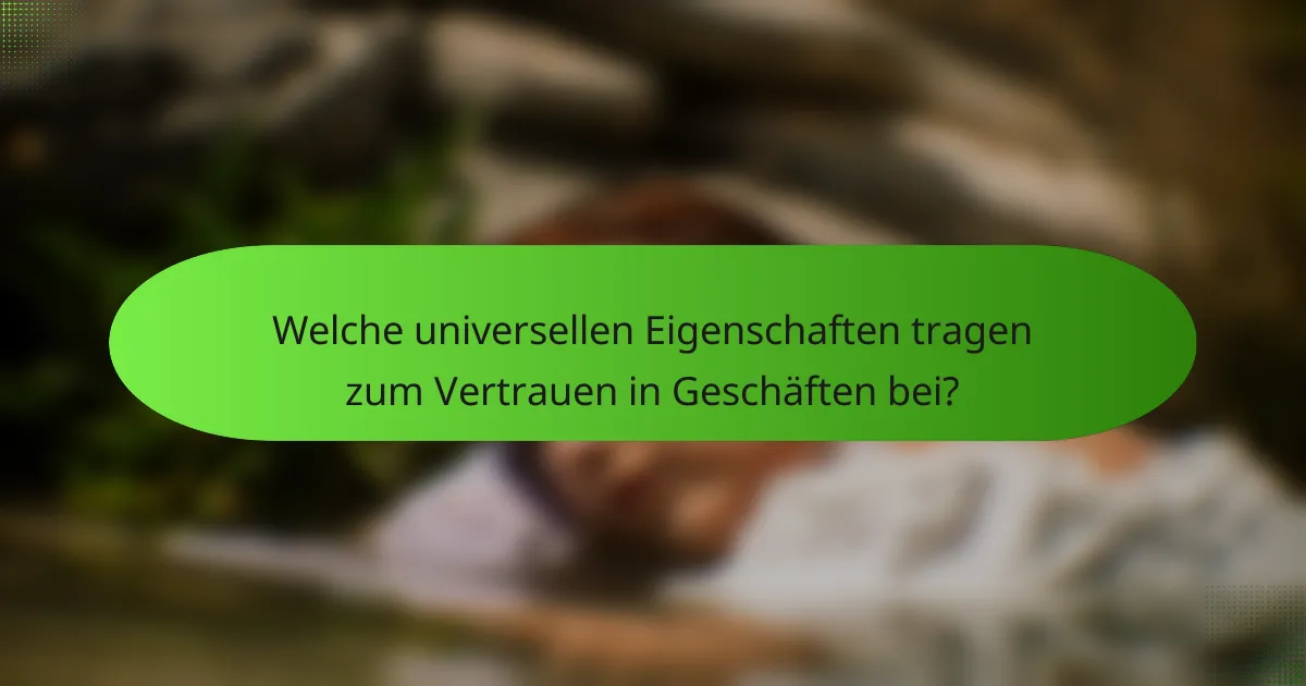 Welche universellen Eigenschaften tragen zum Vertrauen in Geschäften bei?