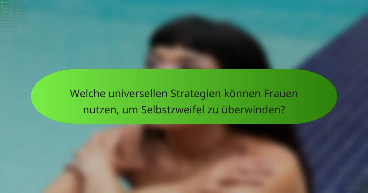 Welche universellen Strategien können Frauen nutzen, um Selbstzweifel zu überwinden?